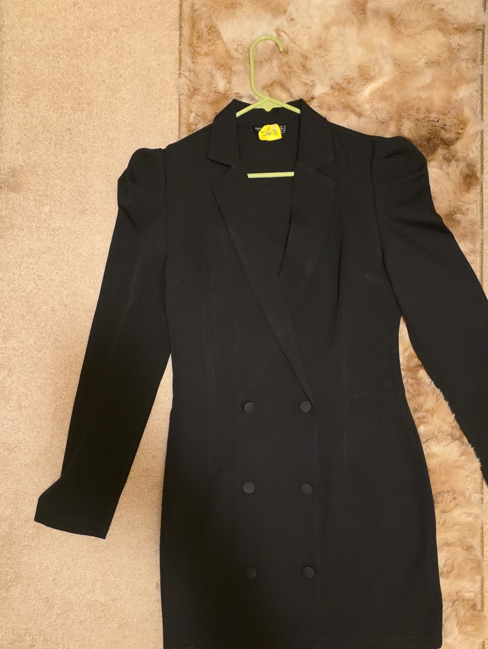 PrettyLittleThing Black Double-Breasted Blazer Dress